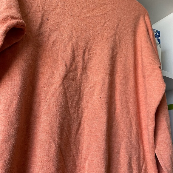 Dreamers | Orange Slouchy High Low Ribbed Detail V-neck Sweater - Picture 11 of 12